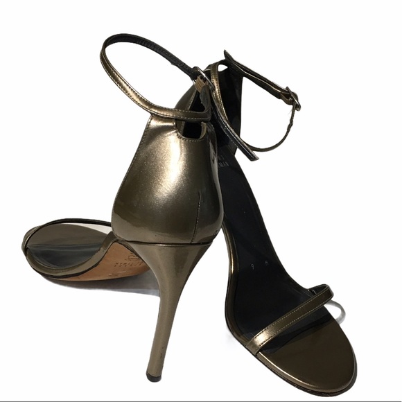 Stuart Weitzman Metallic Nudistsong Heel Sandals Size 8 - Picture 6 of 11